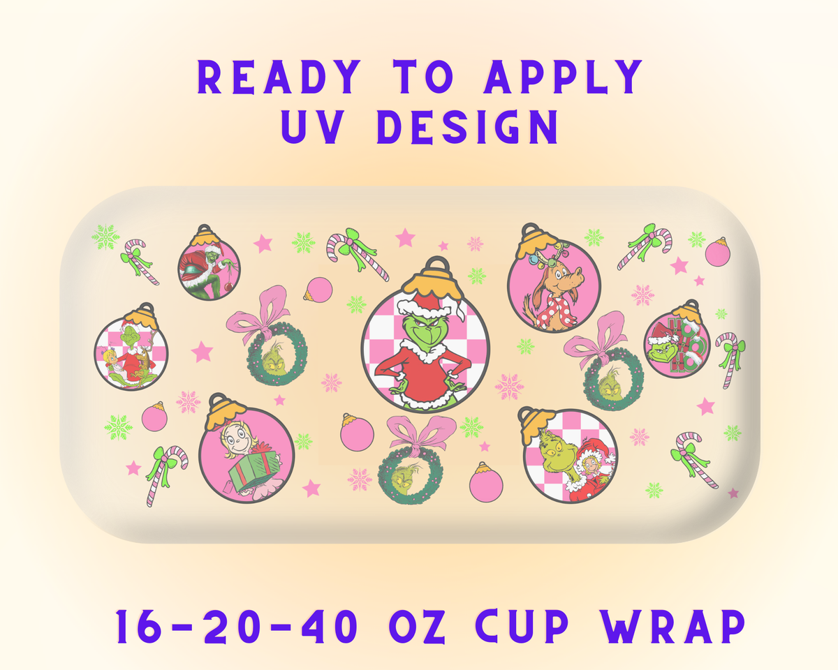 Grinch’s Christmas Caper UV DTF Cup Wrap - Ready to Press UV Design