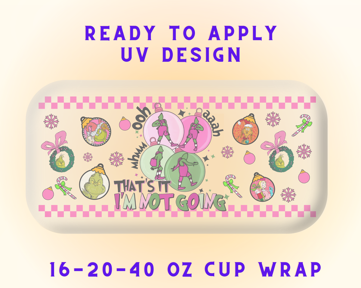 Grinch’s Snowy Antics UV DTF Cup Wrap - Ready to Press UV Design