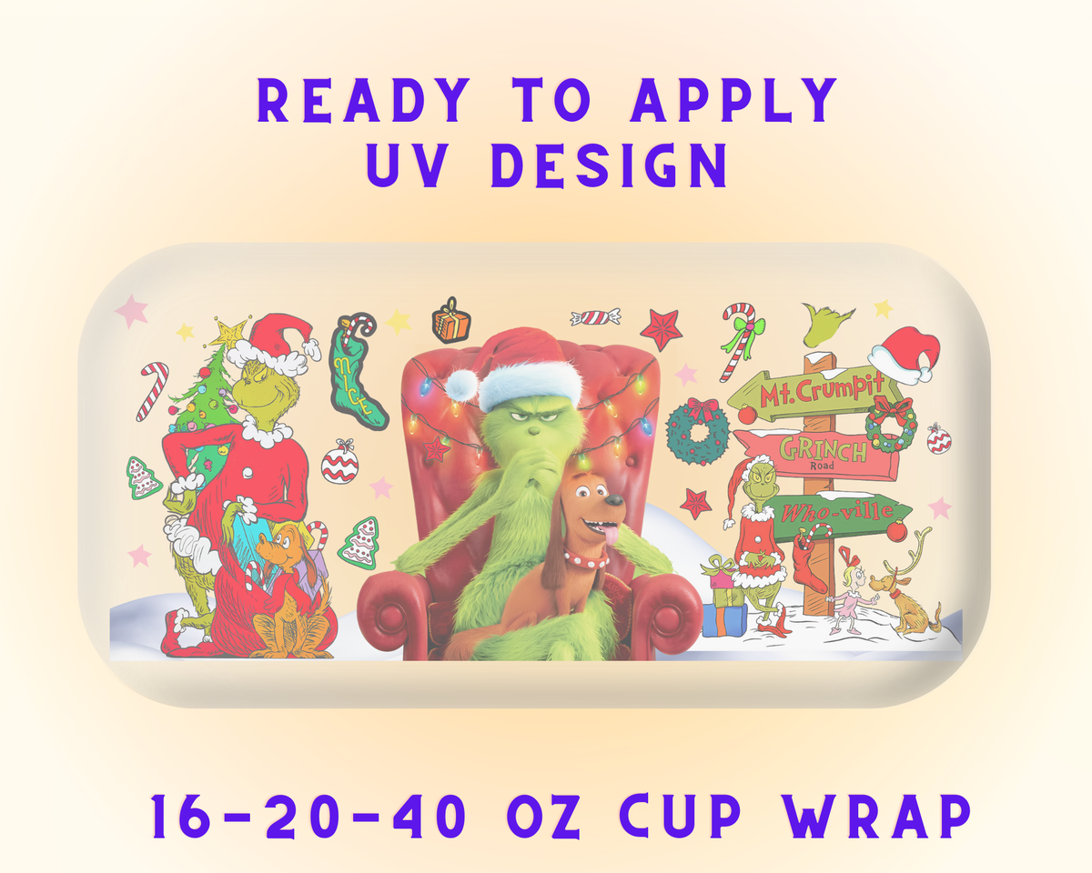 Grinchmas Delight UV DTF Cup Wrap - Ready to Press UV Design