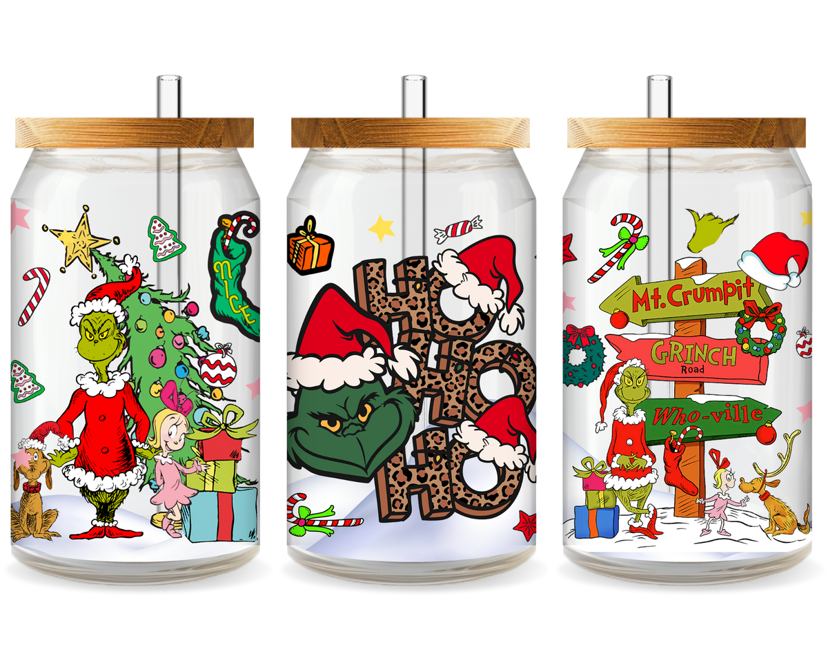 Grinch’s Holiday Fun UV DTF Cup Wrap - Ready to Press UV Design