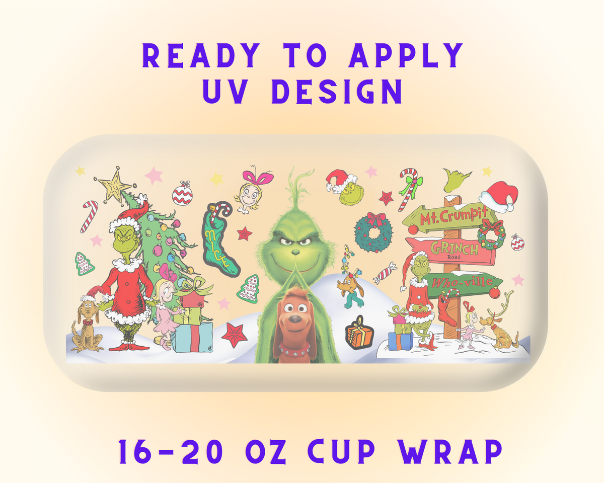 Merry Grinchmas UV DTF Cup Wrap - Ready to Press UV Design