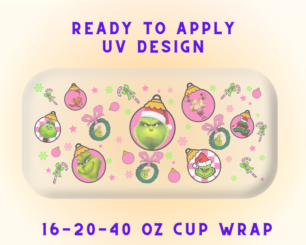 Grinch’s Grinchmas Twist UV DTF Cup Wrap - Ready to Press UV Design