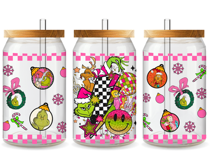 Grinch’s Sleigh Bell Fun UV DTF Cup Wrap - Ready to Press UV Design