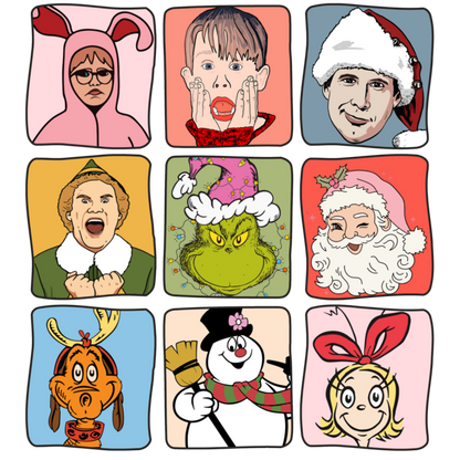 Retro Movie Friends Christmas - Ready to Press DTF Design