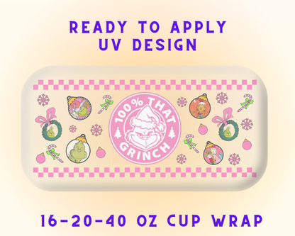 Grinch’s Grumpy Christmas UV DTF Cup Wrap - Ready to Press UV Design