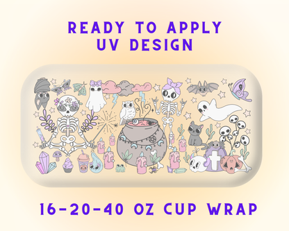 Magic Witch Halloween UV DTF Cup Wrap - Ready to Press UV Design