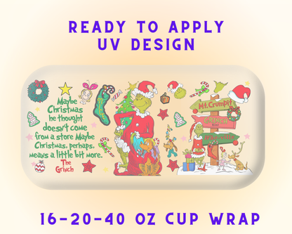 Grinch’s Grinchmas Glow UV DTF Cup Wrap - Ready to Press UV Design
