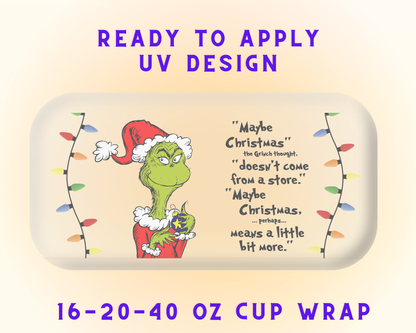 Grinch’s Holiday Antics UV DTF Cup Wrap - Ready to Press UV Design