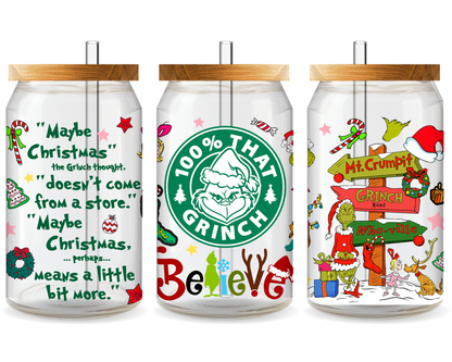 Grinch’s Christmas Mischief UV DTF Cup Wrap - Ready to Press UV Design