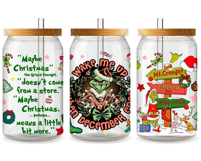 Grinch’s Cozy Christmas UV DTF Cup Wrap - Ready to Press UV Design