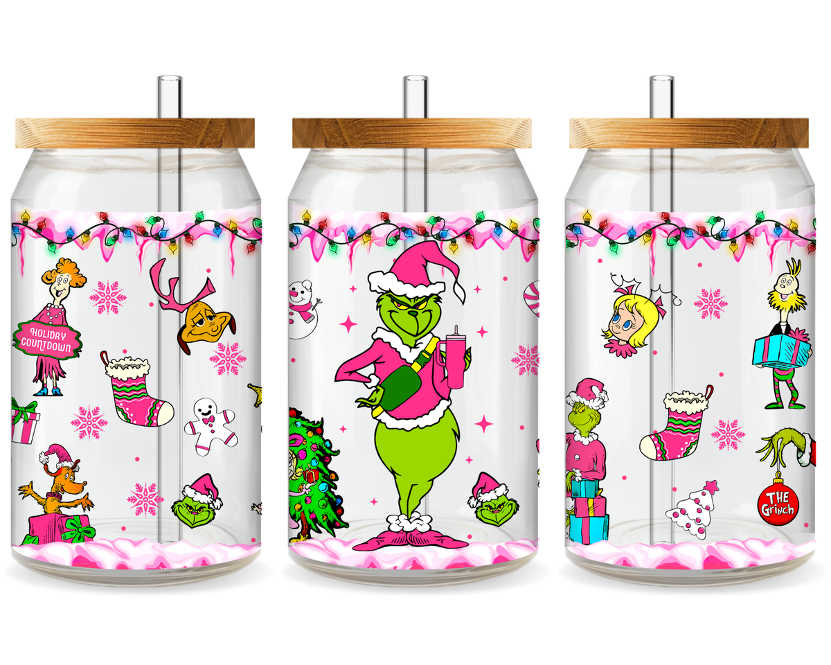 Grinch’s Snarky Christmas UV DTF Cup Wrap - Ready to Press UV Design