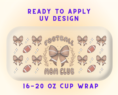 Mom’s a Football Queen UV DTF Cup Wrap – Ready to Press UV Design
