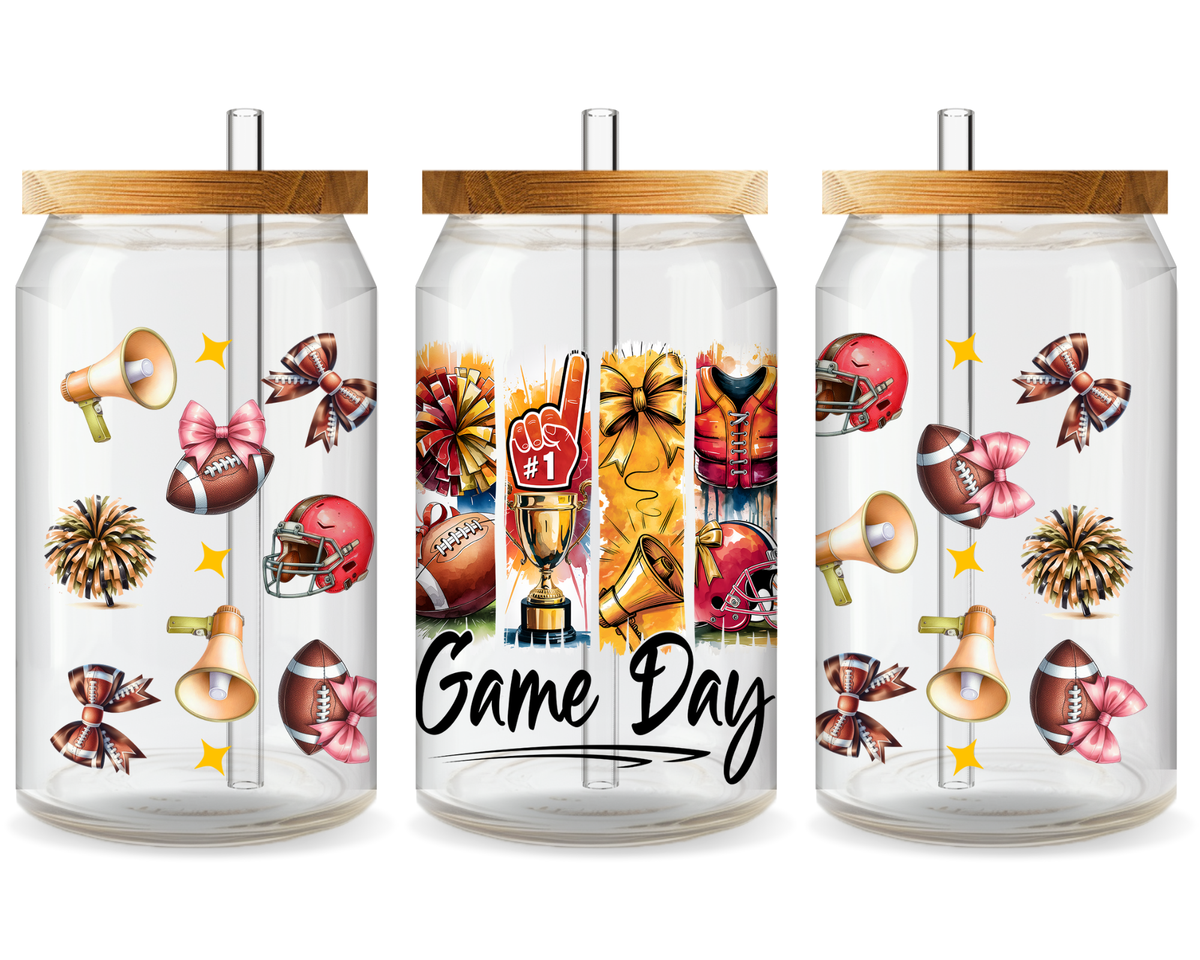 Football Mom’s Touchdown UV DTF Cup Wrap – Ready to Press UV Design
