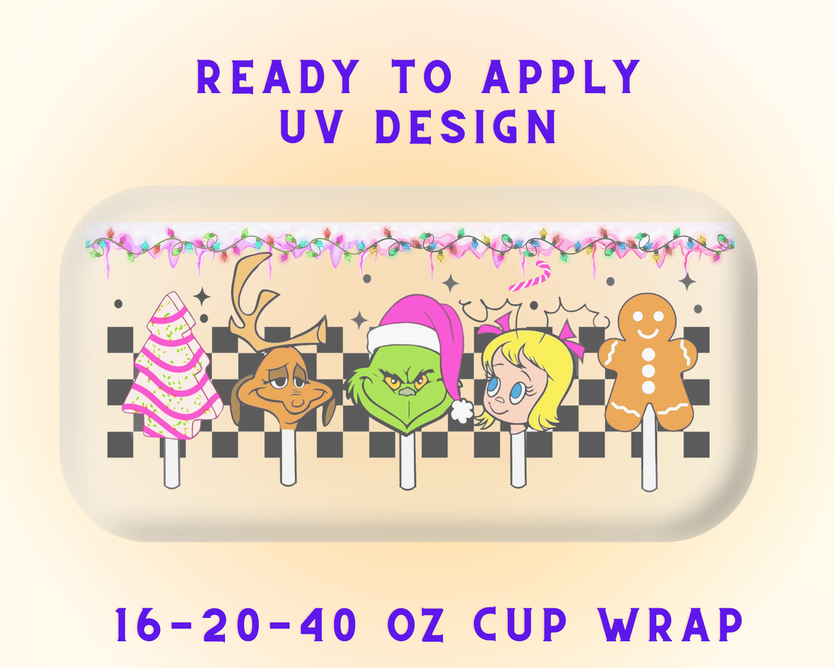 Grinch’s Twisted Christmas UV DTF Cup Wrap - Ready to Press UV Design