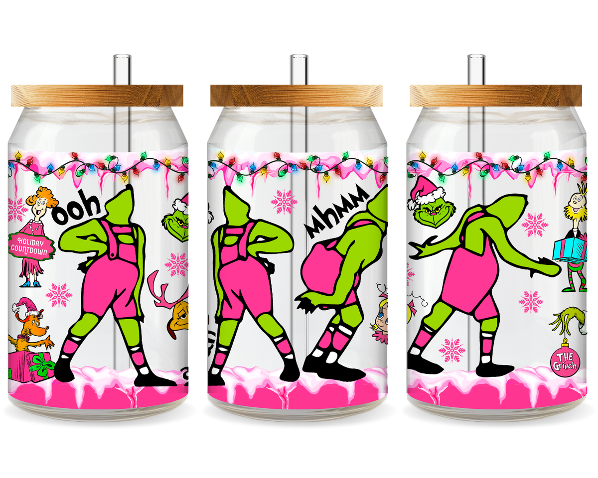 Grinch’s Holiday Antics UV DTF Cup Wrap - Ready to Press UV Design