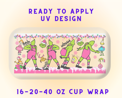 Grinch’s Holiday Antics UV DTF Cup Wrap - Ready to Press UV Design