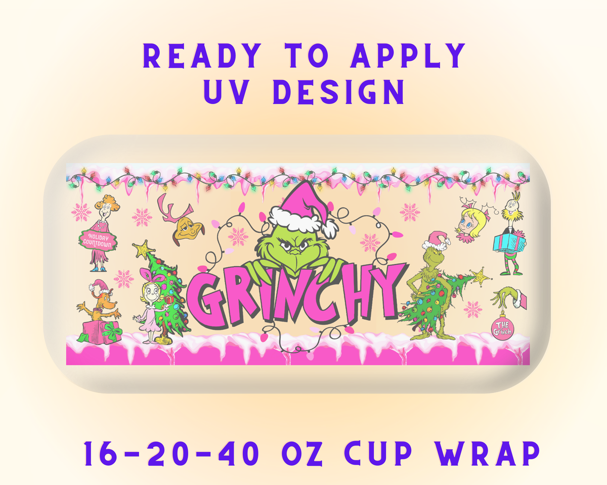 Grinch’s Sleigh Ride UV DTF Cup Wrap - Ready to Press UV Design