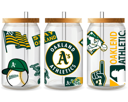 Oakland Athletics Baseball Team Cup Wrap - Ready to Press UV DTF