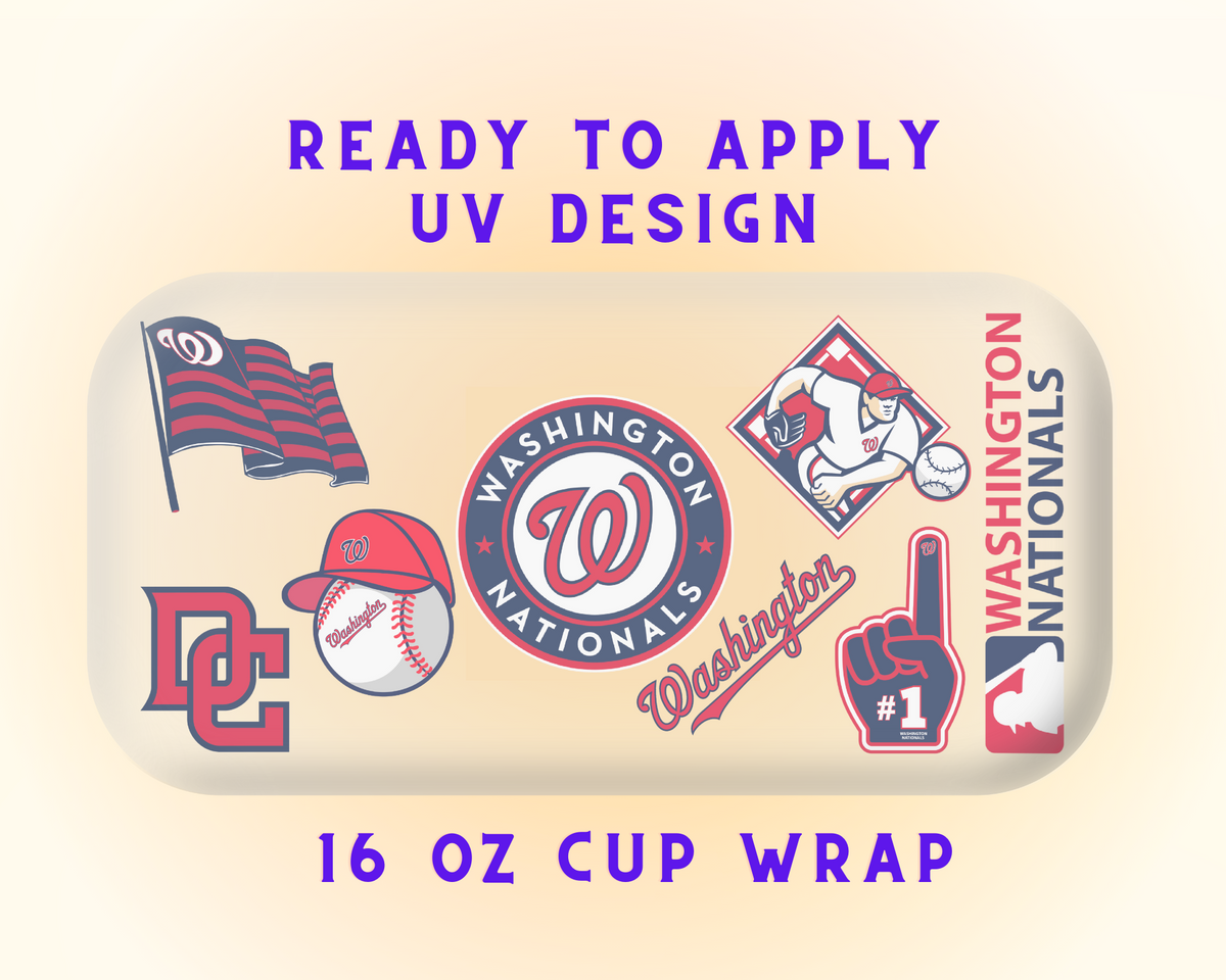Washington Nationals Baseball Team Cup Wrap - Ready to Press UV DTF