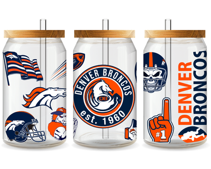 Denver Broncos Football Team Cup Wrap - Ready to Press UV DTF