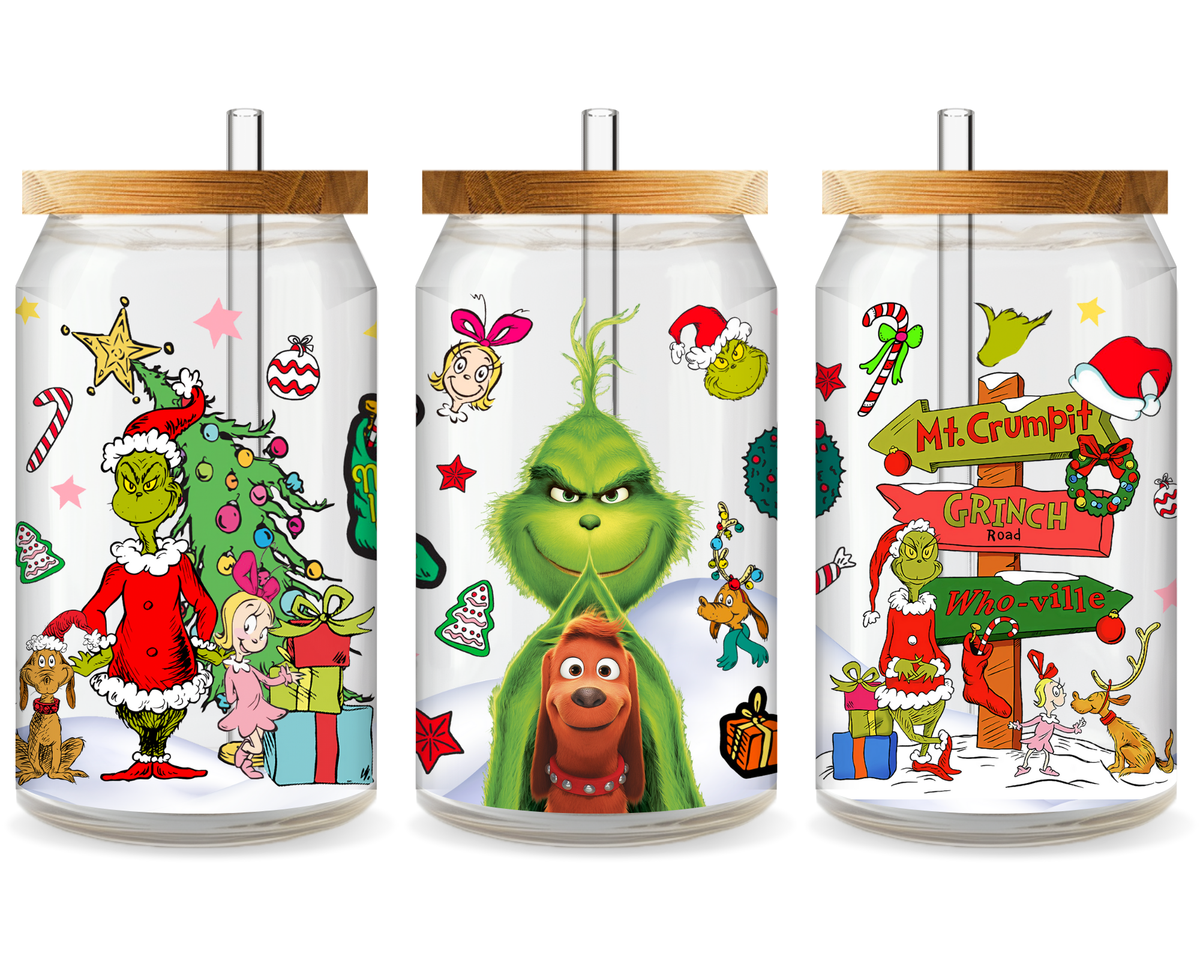 Merry Grinchmas UV DTF Cup Wrap - Ready to Press UV Design