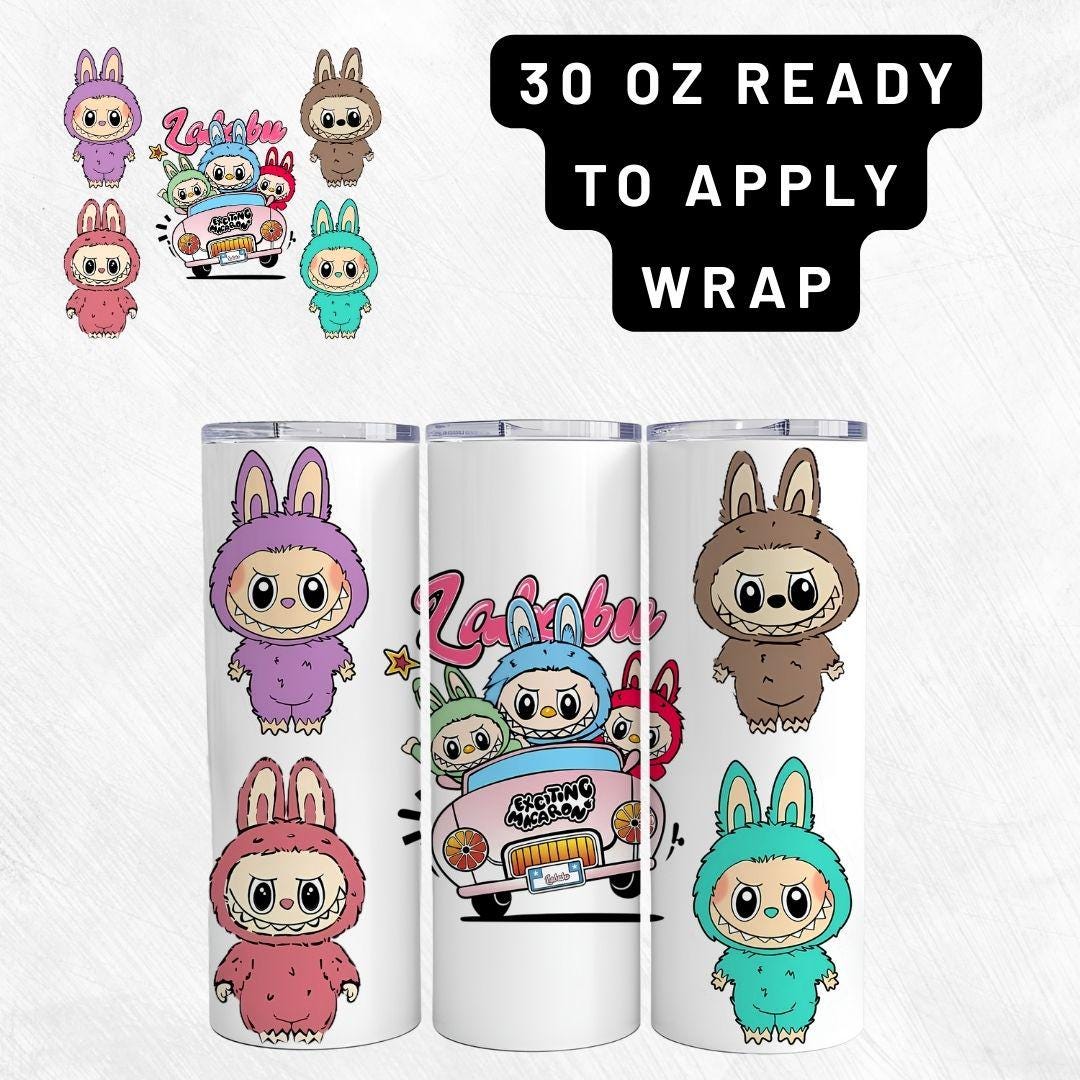 Ready to Apply Labubu Cup Wrap, Labubu UV DTF Decal, 16oz Glass Can Sticker, Labubu Tumbler Wrap, Labubu Gift, Labubu 30 ozCup Wrap CUP03