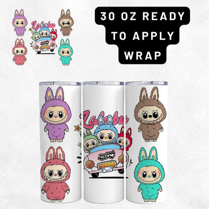 Ready to Apply Labubu Cup Wrap, Labubu UV DTF Decal, 16oz Glass Can Sticker, Labubu Tumbler Wrap, Labubu Gift, Labubu 30 ozCup Wrap CUP03