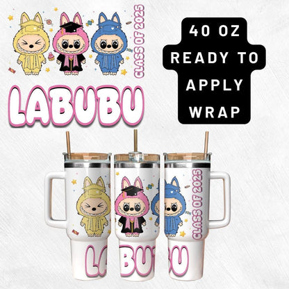 Labubu Class Of 2025 Cup Wrap, Ready to Apply Labubu Cup Wrap, Labubu UV DTF Decal, Labubu Tumbler Wrap, Labubu Gift, Labubu 30 oz Cup Wrap