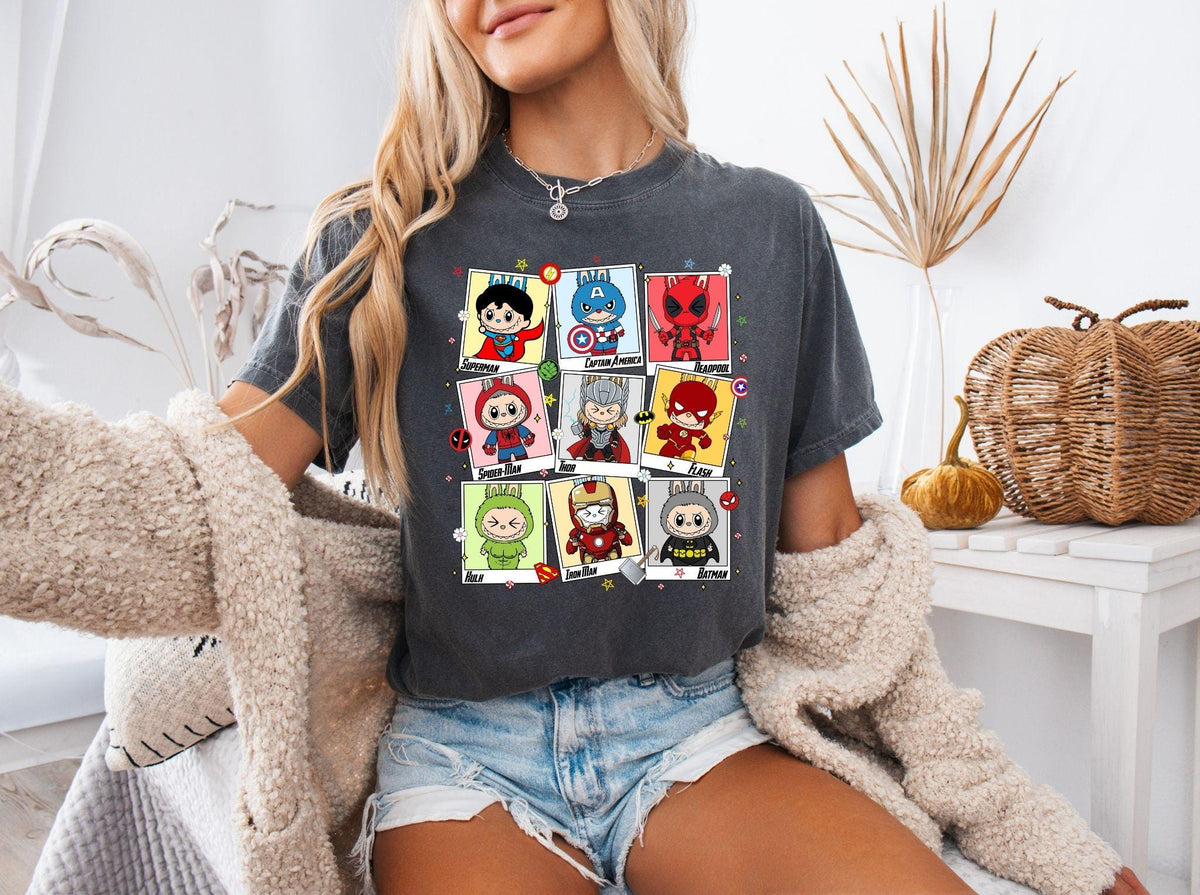 Labubu Heroes Ready to Press DTF Prints, Labubu Disney Heat Transfer Designs, Affordable DTF Transfers, Labubu Tshirt DTF DV22