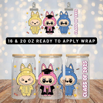Labubu Class Of 2025 Cup Wrap, Ready to Apply Labubu Cup Wrap, Labubu UV DTF Decal, Labubu Tumbler Wrap, Labubu Gift, Labubu 30 oz Cup Wrap