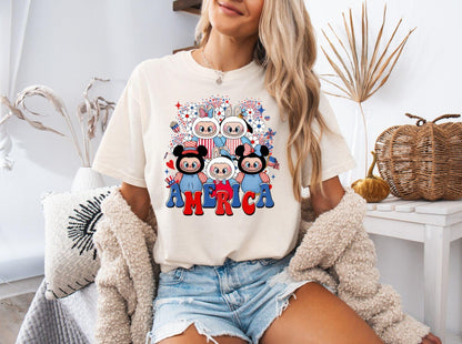 Labubu Ready to Press DTF Prints, Labubu Heat Transfer Design, Labubu 4th of July DTF Transfers, Labubu Tshirt DTF, 4th of July Dtf DV17