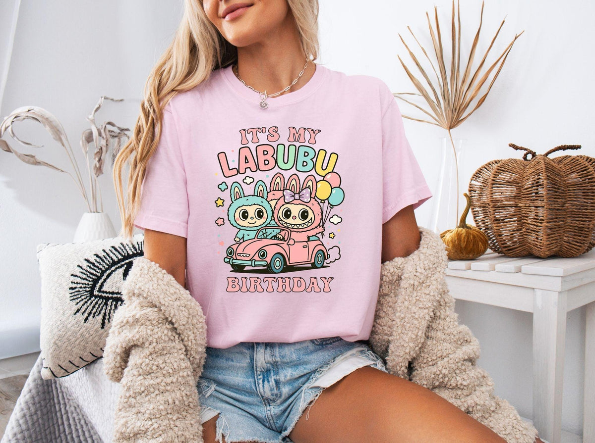 Labubu Birthday Ready to Press DTF Prints, Labubu High-Quality Heat Transfer Designs, Affordable DTF Transfers, Labubu Birthday Tshirt DTF