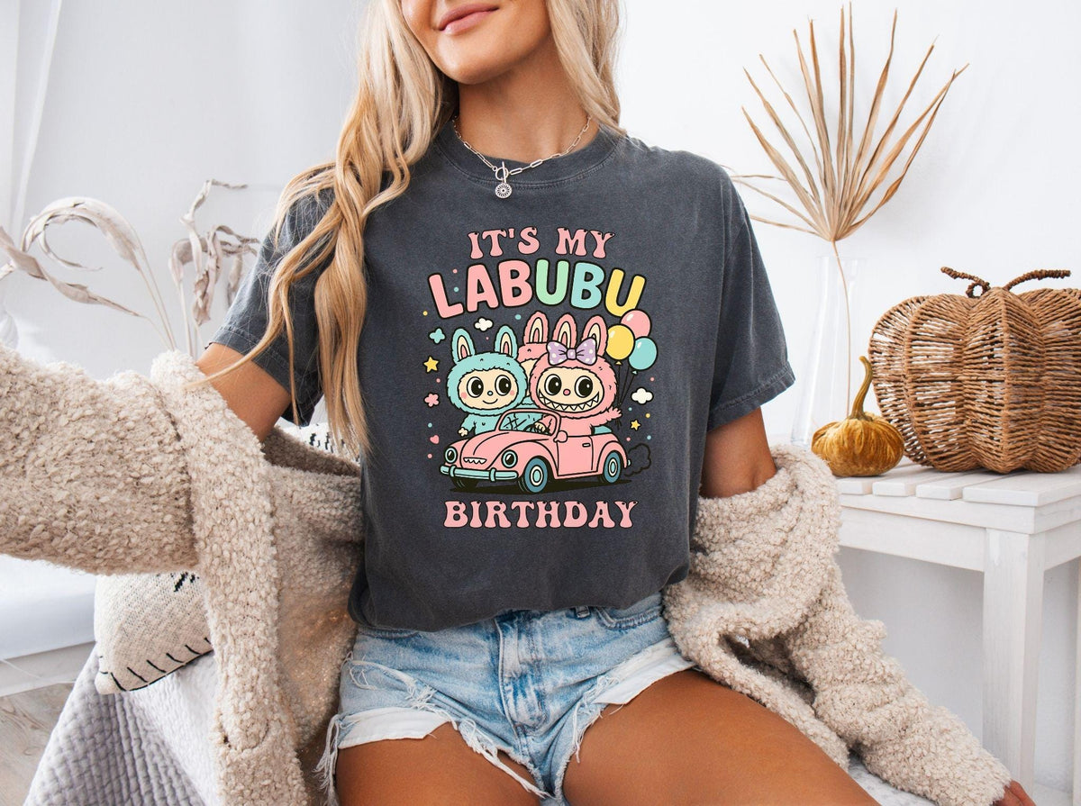 Labubu Birthday Ready to Press DTF Prints, Labubu High-Quality Heat Transfer Designs, Affordable DTF Transfers, Labubu Birthday Tshirt DTF